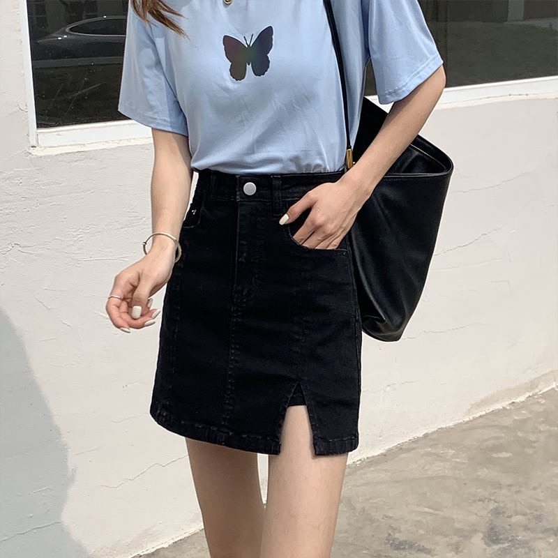 Chân váy jean Ngắn Lưng Cao Mẫu Mới 2022 Thời Trang Mùa Hè Cho Nữ