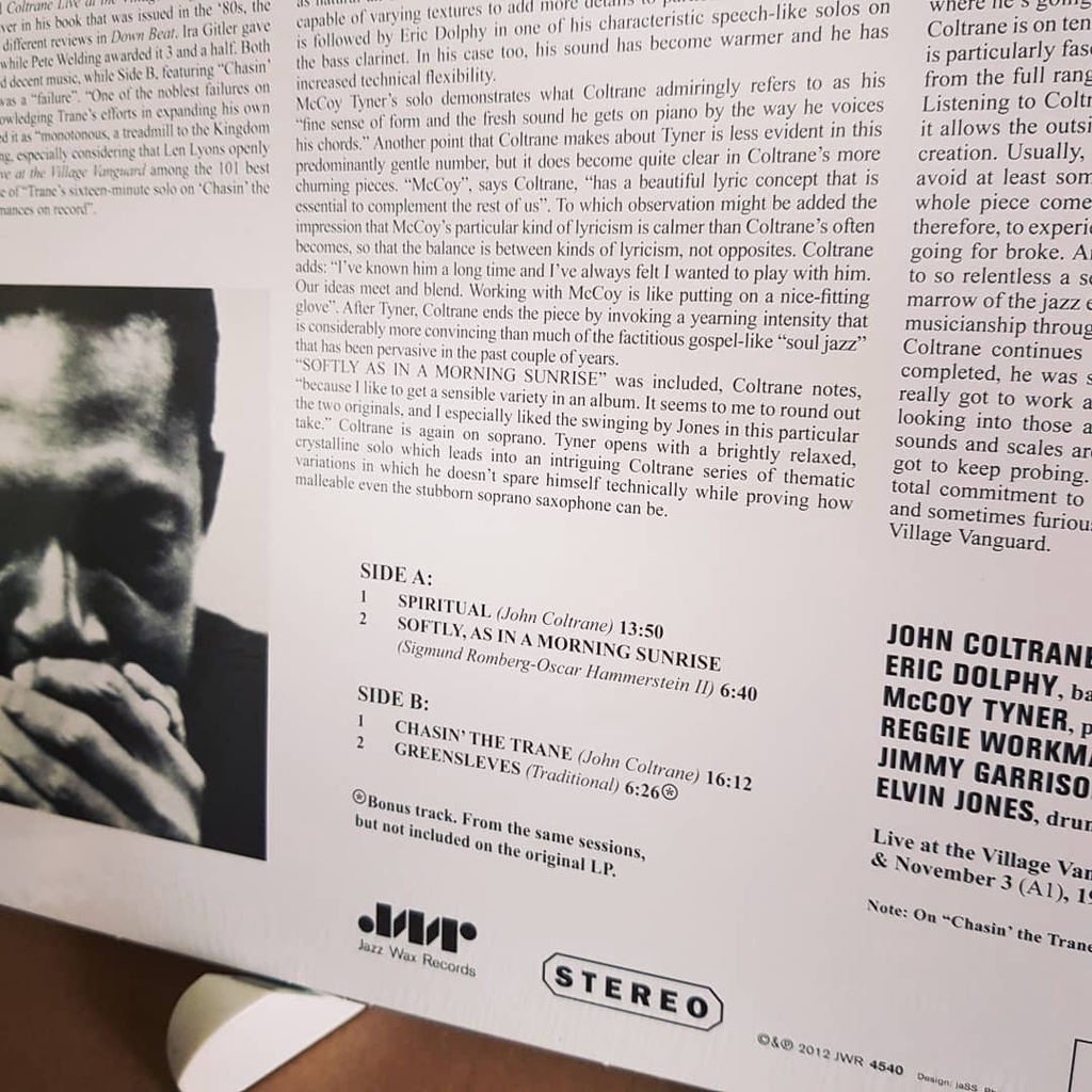 Vinyl John Coltrane ‎– "Live" At The Village Vanguard 1962