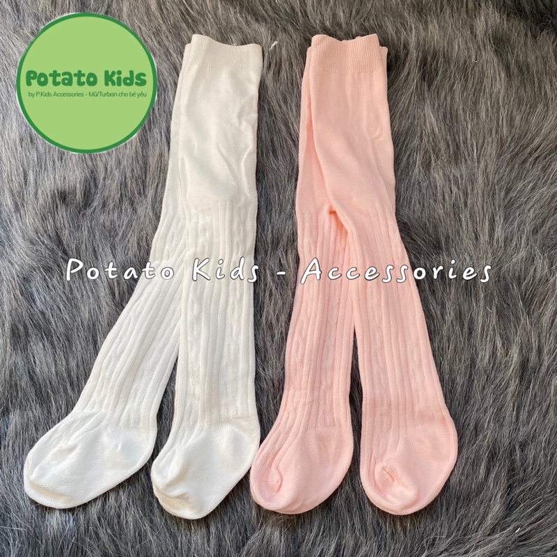 Quần Tất Cotton Tăm, Quần Tất Len Nơ POTATO KIDS Chất Liệu Cotton Tăm Và Len Co Giãn Cực Tốt Mặc Được 4 Mùa Cho Bé