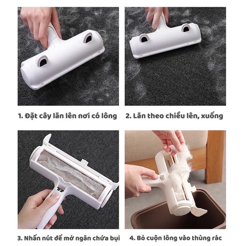 Cây lăn lông tĩnh điện - làm sạch bụi lông trên quần áo ga mền