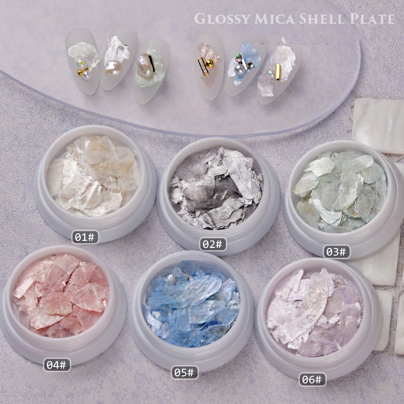 Xà cừ tuyết ẩn gel xà cừ vân đá ánh ngọc trai, 6 màu có sẵn, phụ kiện nail