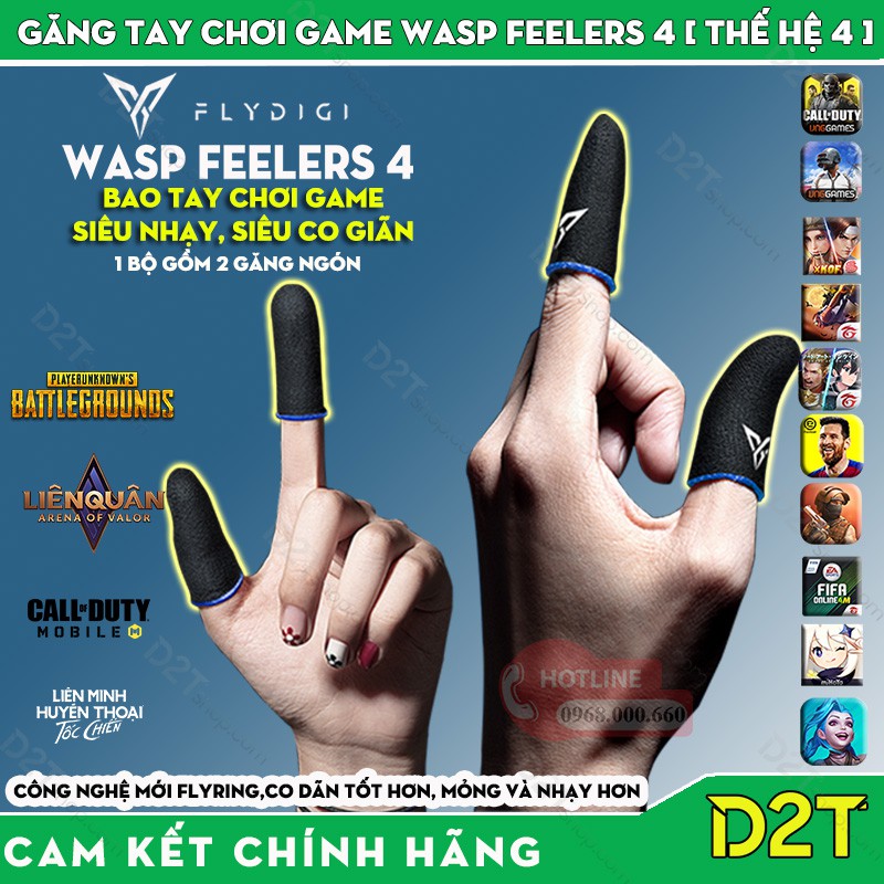 [THẾ HỆ MỚI] Flydigi Wasp Feelers 4 | Găng tay chơi game PUBG, Liên quân, chống mồ hôi, cực nhạy