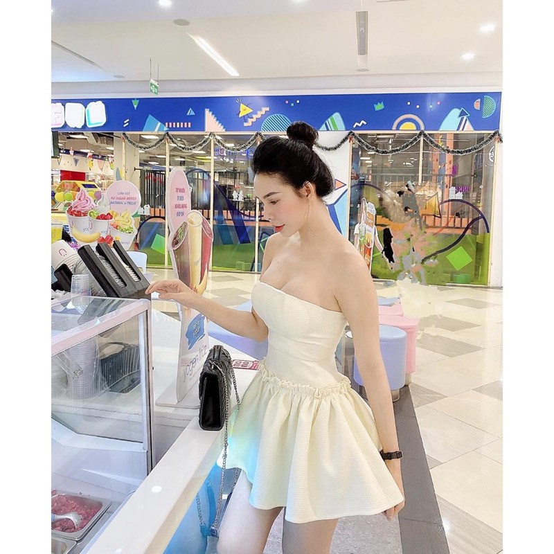 Váy cup ngực xoè ôm eo có quần bên trong