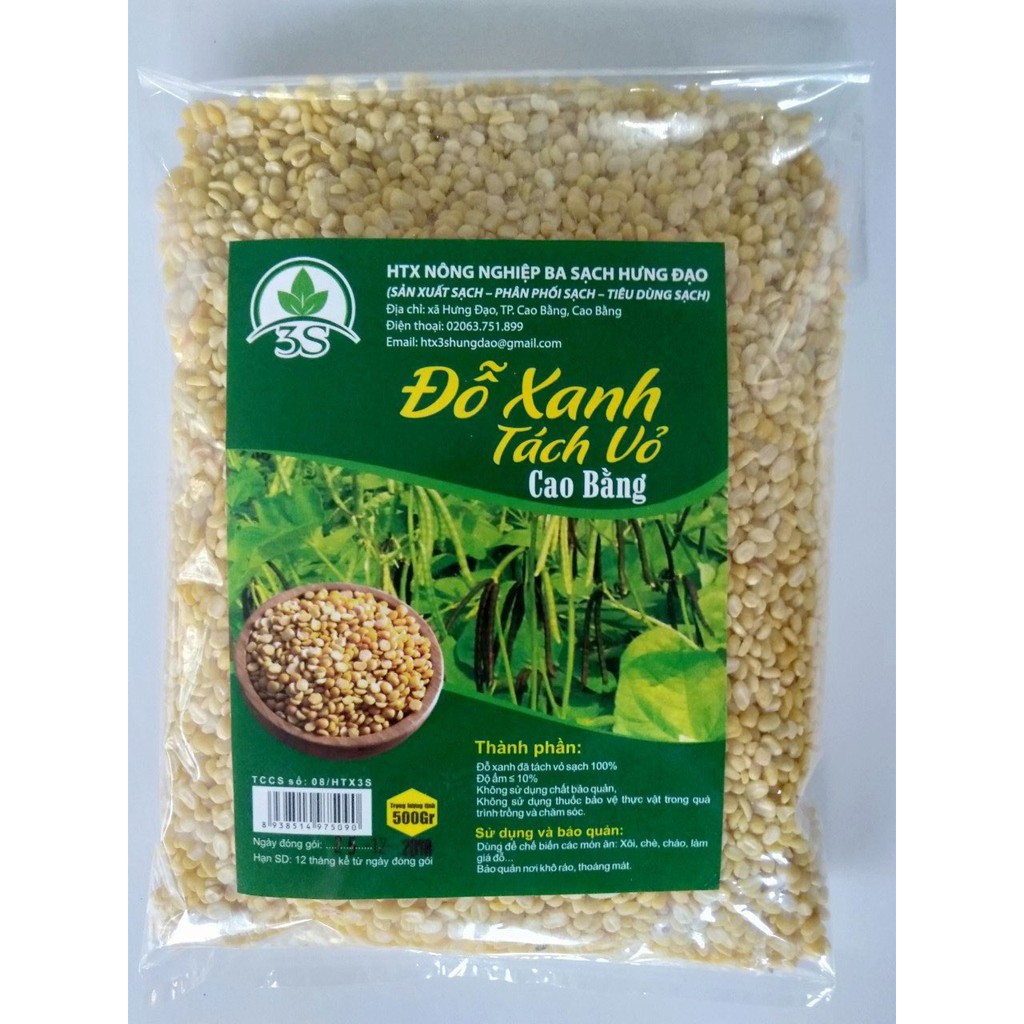 Đậu Xanh Tách Vỏ Cao Bằng 500gr