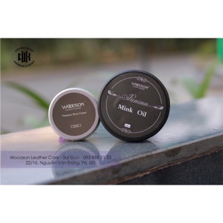 Combo WoodSon mink oil + dầu xi- SẢN PHẨM ĐÁNH BÓNG DA VÀ DƯỠNG DA, VÍ BÓP DA, GIÀY DA,...