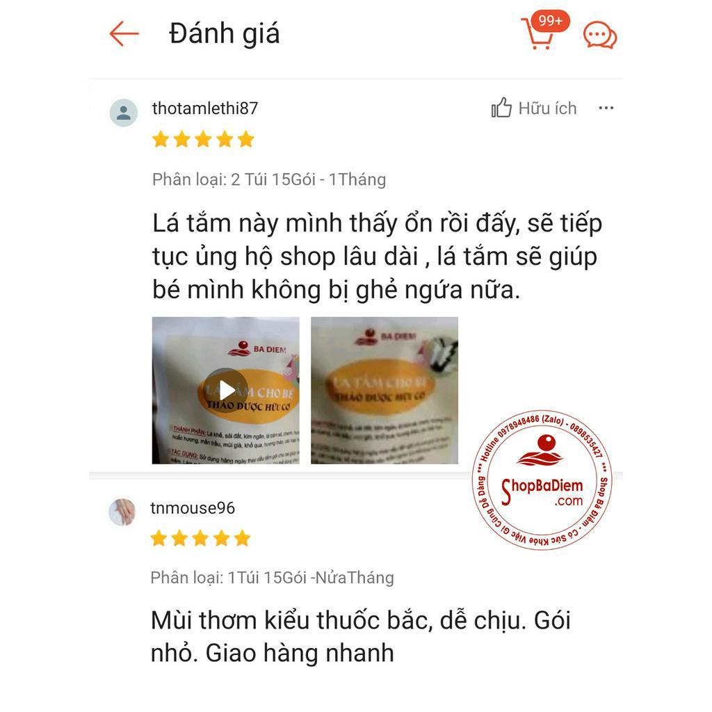 Lá Tắm Bé Thảo Dược  Handmade | Hết Rôm Sảy, Mẩn Ngứa, Hăm, Mề Đay... | Lá Tắm Bé Sơ Sinh - Shop Bà Điểm