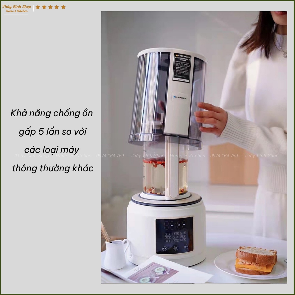 MÁY LÀM SỮA HẠT BLAUPUNKT CHỐNG ỒN GẤP 5 LẦN - XAY NẤU SỮA HẠT MIN THƠM - KHÔNG CẦN LỌC - CHÍNH HÃNG BẢO HÀNH 1 NĂM