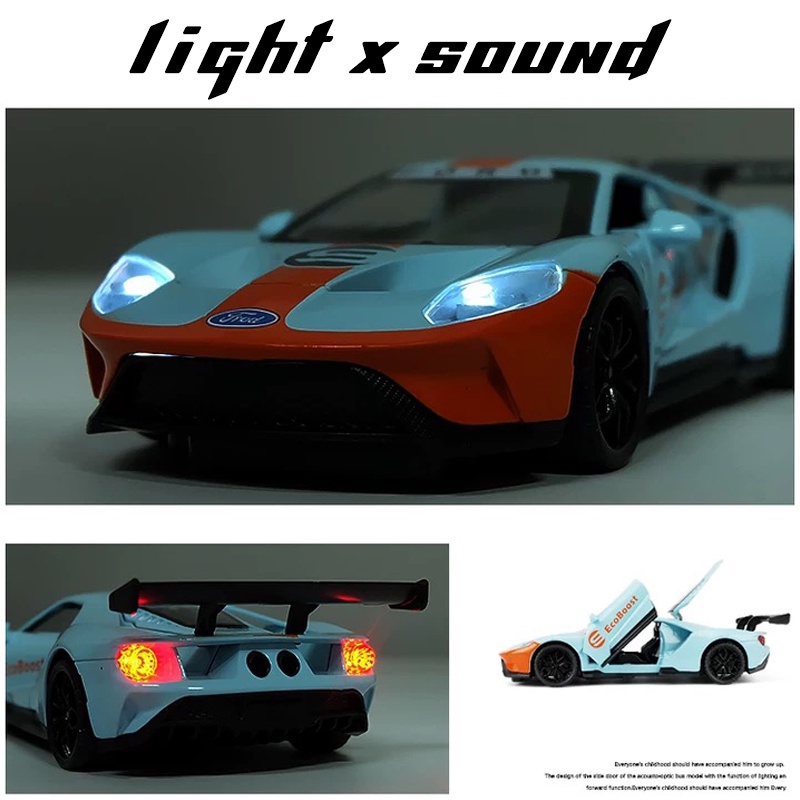 Mô Hình Xe Hơi Ford GT Bằng Hợp Kim Tỉ Lệ 1: 32 Có Đèn Và Nhạc
