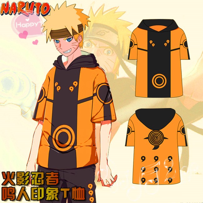 Áo Hoodie Unisex Tay Ngắn In Hình Naruto 3d Thời Trang