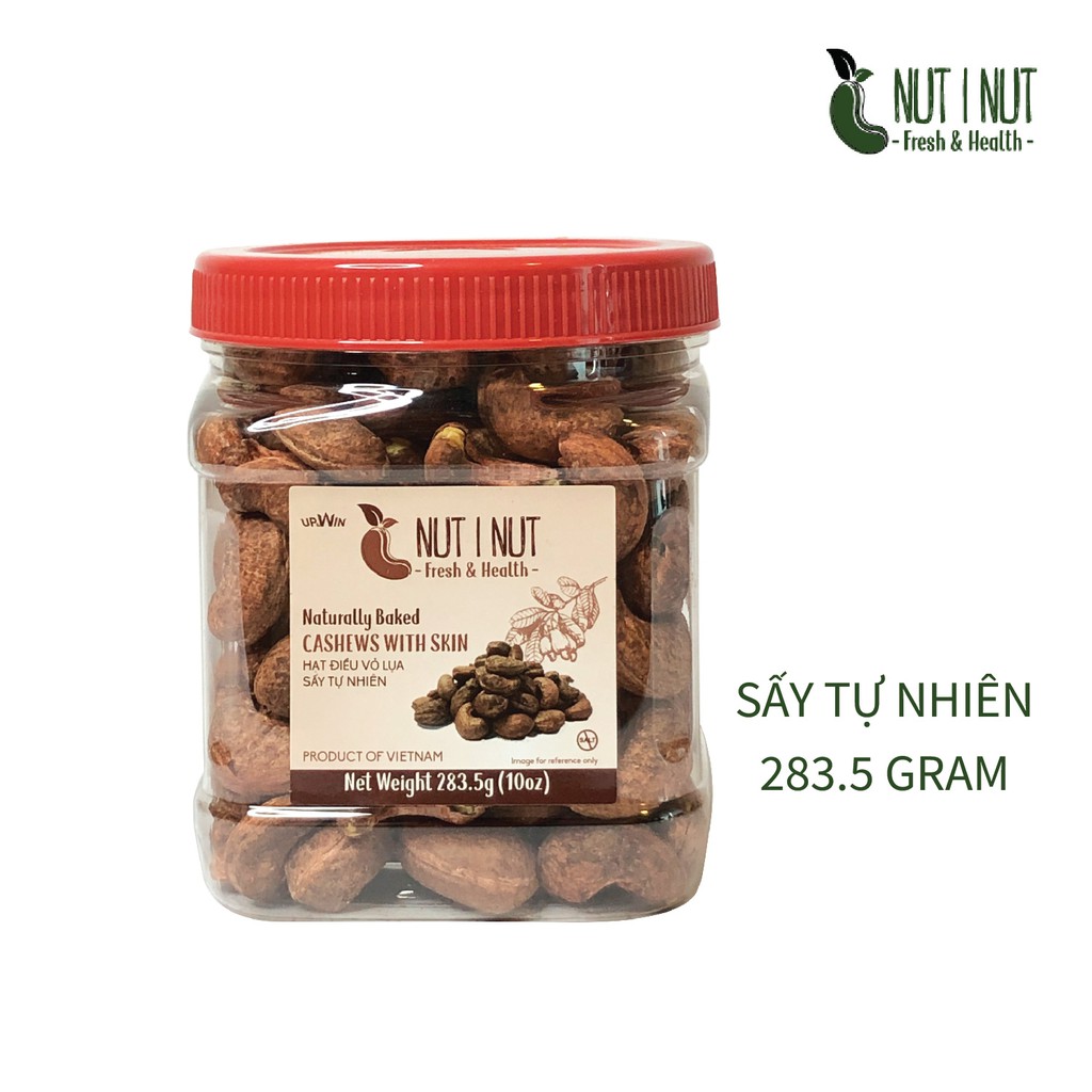 Hạt điều NUT I NUT vỏ lụa sấy tự nhiên hũ 283.5 gram