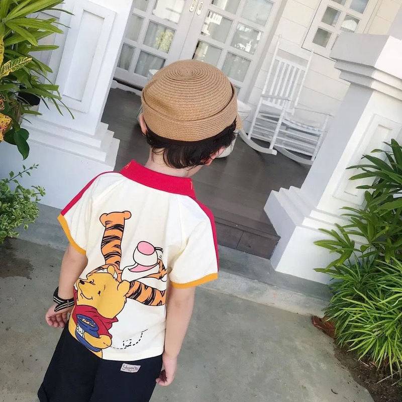 Boy girl lapel cartoon polo shirt short-sleeved baby