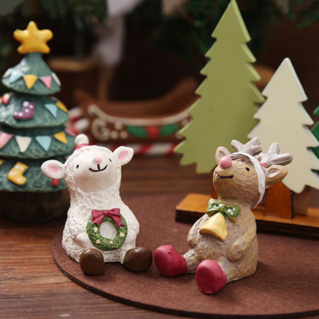 Mô Hình Ông Già Noel Mini Bằng Nhựa Dùng Trang Trí Cây Thông Giáng Sinh