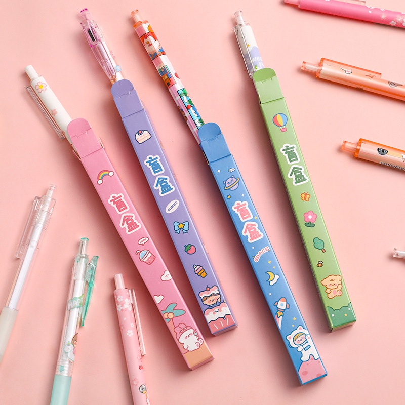 1 Bút Mực Gel Ngòi 0.5mm Kiểu Dáng Hoạt Hình Đáng Yêu Cho Bé