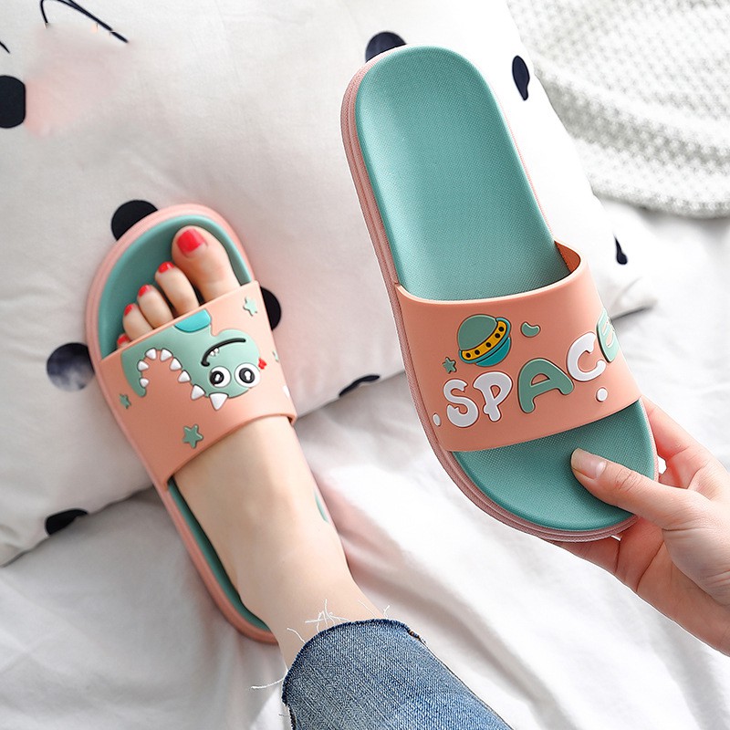 Dép Nữ Quai Ngang Cao Su Dino Space Unisex Cao Cấp