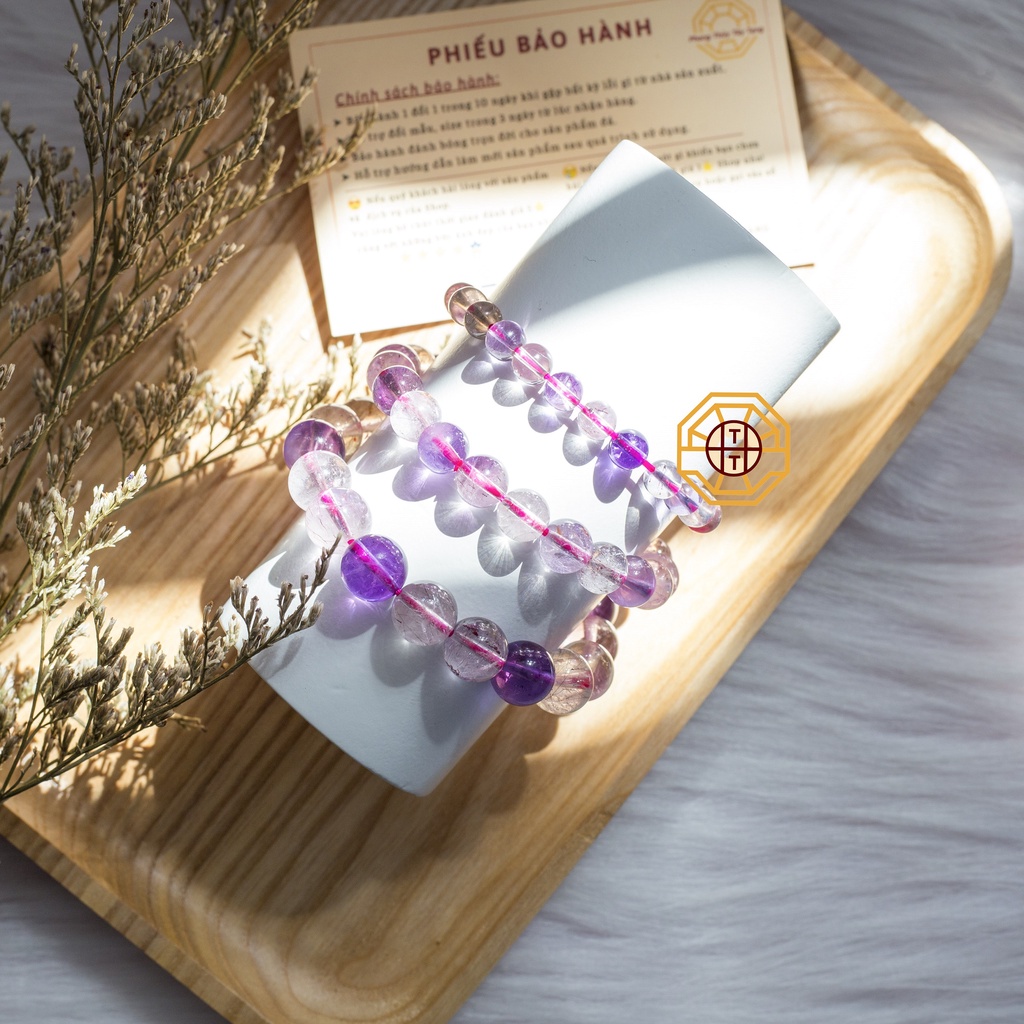 Vòng Tay Phong Thuỷ Đá Supper Sevenn Tự nhiên [TẶNG HỘP GỖ] nữ mệnh Kim Mộc Thuỷ Hoả Thổ - Phong Thủy Tây Tạng