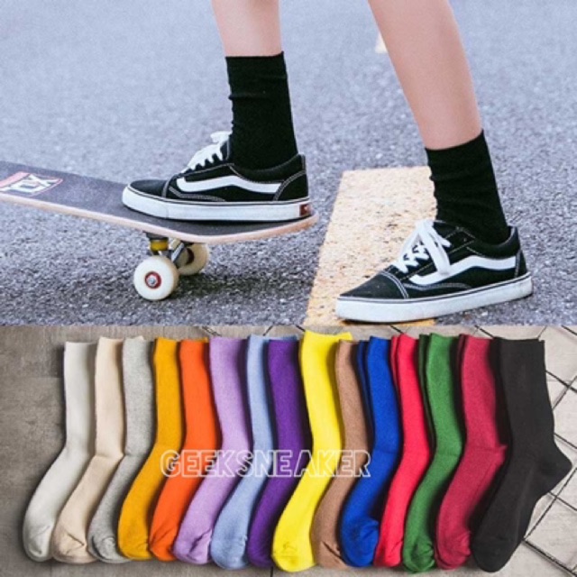Tất , Vớ Nam Nữ Trơn Mix cùng Sneaker cực đỉnh, Vintage 🔥 Cao Cổ Z