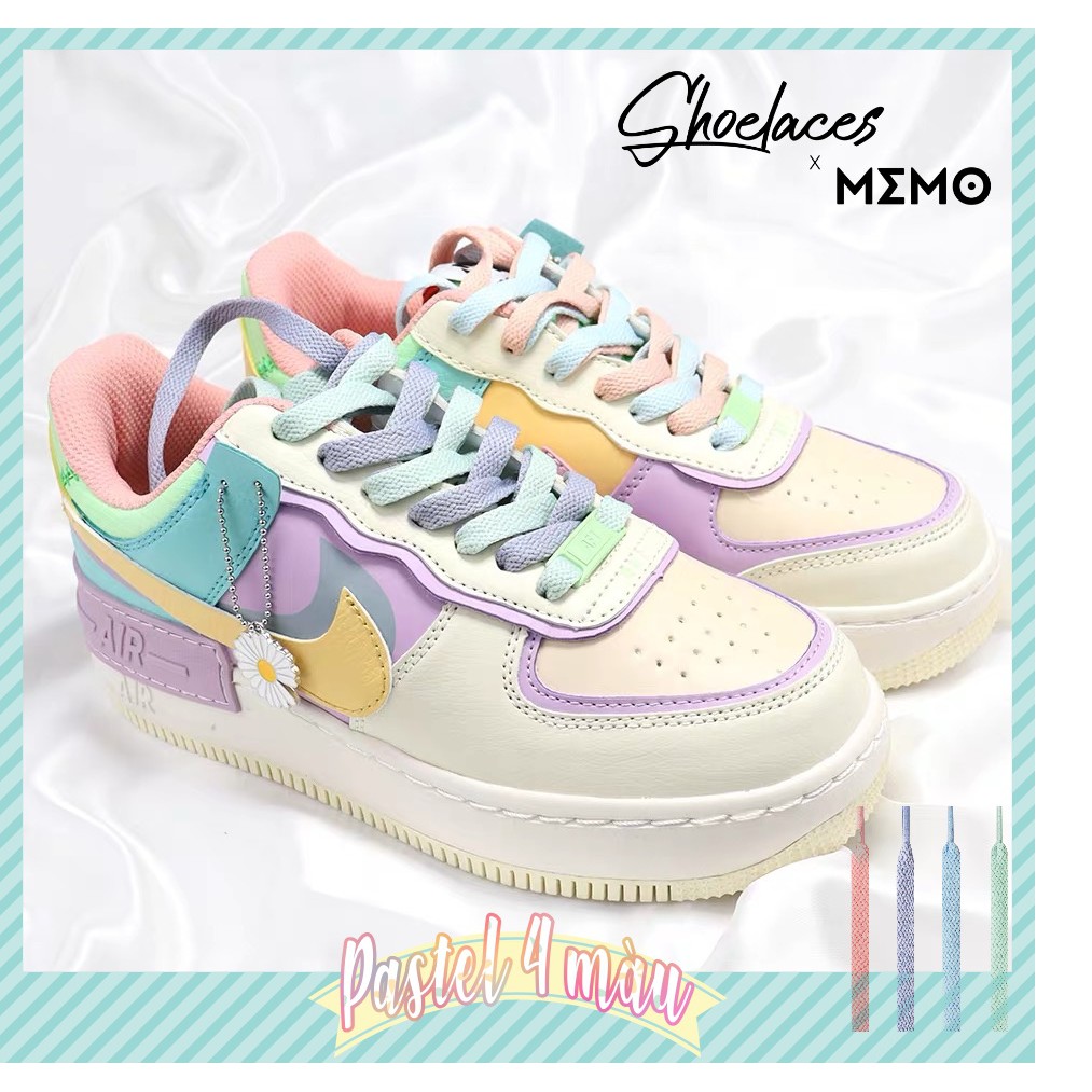 Combo Dây Giày Custom Nike Air Force 1 Low Shadow Pale Ivory - Dây Giày Pastel