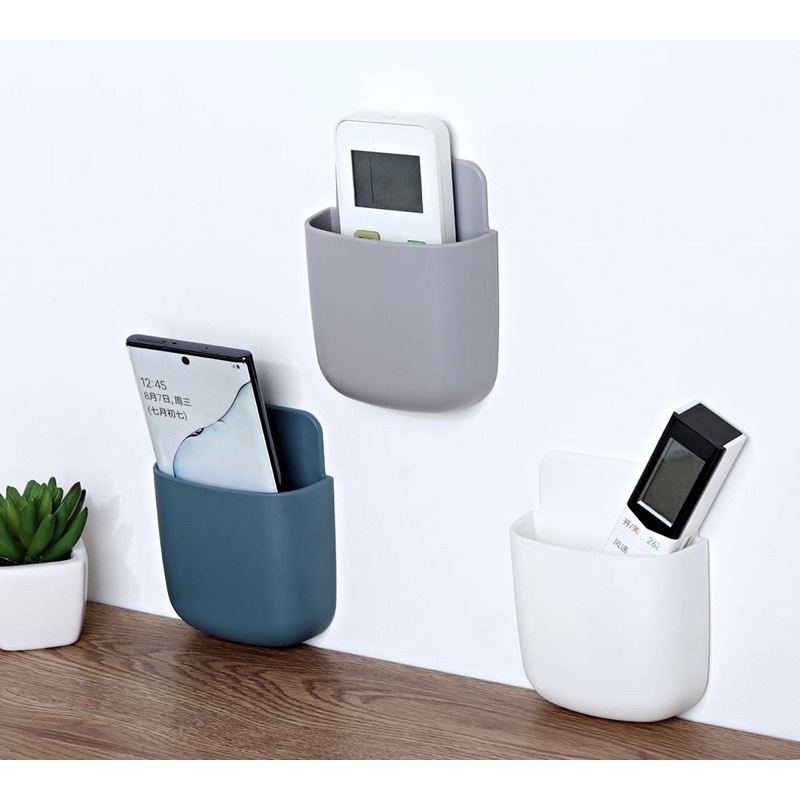 Hộp dán tường đựng điện thoại, remote, đồ dùng gia đình đa năng - loại trơn