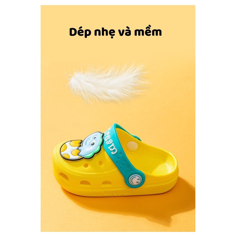 Dép Sục Đế Mềm Chống Trượt- Dép Crocs Cho Bé- Họa Tiết Đáng Yêu- Màu Sắc Phong Phú