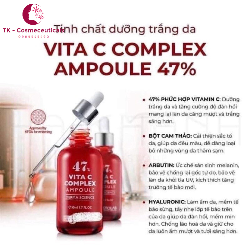 Tinh Chất  VITA C COMPLEX AMPOULE 47% HISTOLAB Dưỡng Trắng Da, Duy Trì Làn Da Mịn Màng - 50ml
