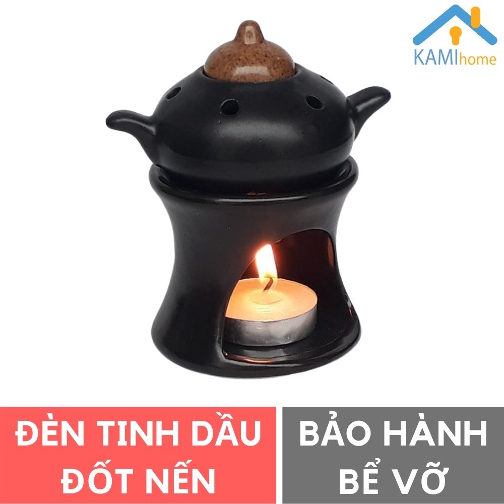 Đèn xông tinh dầu đốt nến thơm phòng khử mùi đuổi muỗi gốm sứ Bát Tràng chọn nhiều mẫu