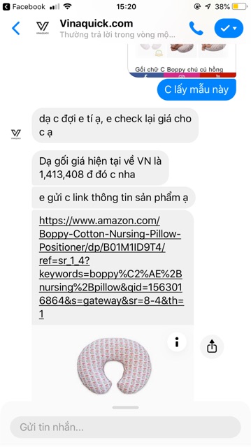 Thanh lý gối chữ C chống trào Boppy order Mỹ