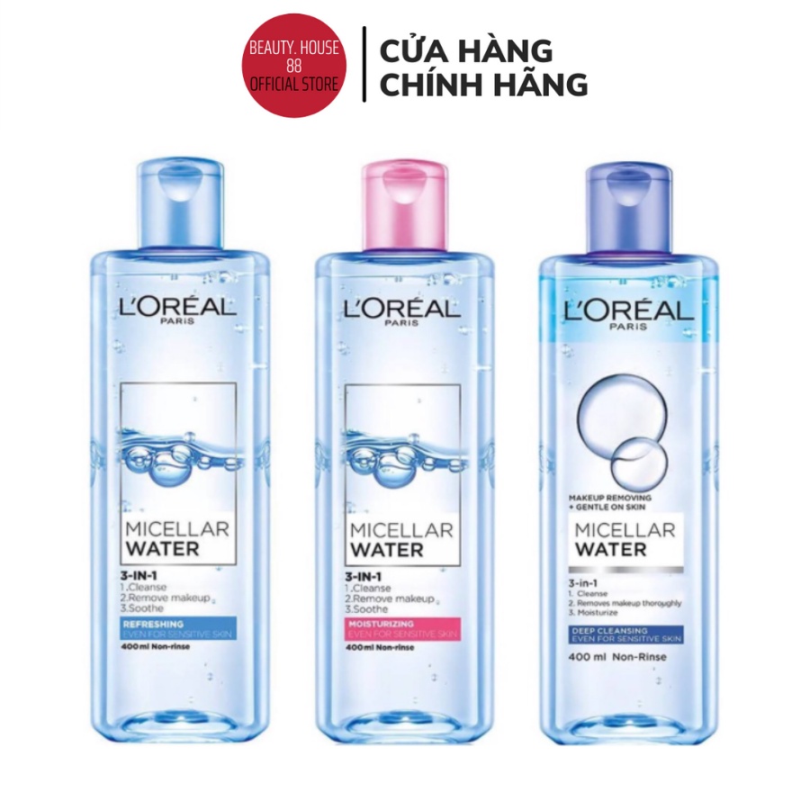 Nước tẩy trang Loreal Nước tẩy trang L'Oreal Paris 3-in-1 Micellar Water sạch sâu