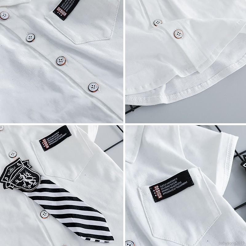 Bộ Áo Sơ Mi Kẻ Ô Vuông+Quần Ngắn Cho Bé Trai