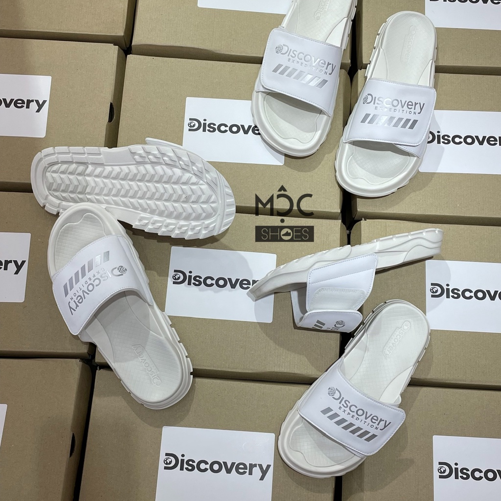 [CHÍNH HÃNG] Dép quai dán DISCOVERY - màu *White/Silver* - CODE: DXLP2101N WHS