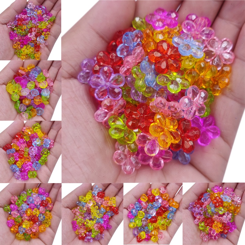 Set 20 / 40 Hạt Xỏ Lỗ Hình Hoa / Vỏ Sò / Trái Tim Dùng Để Làm Đồ