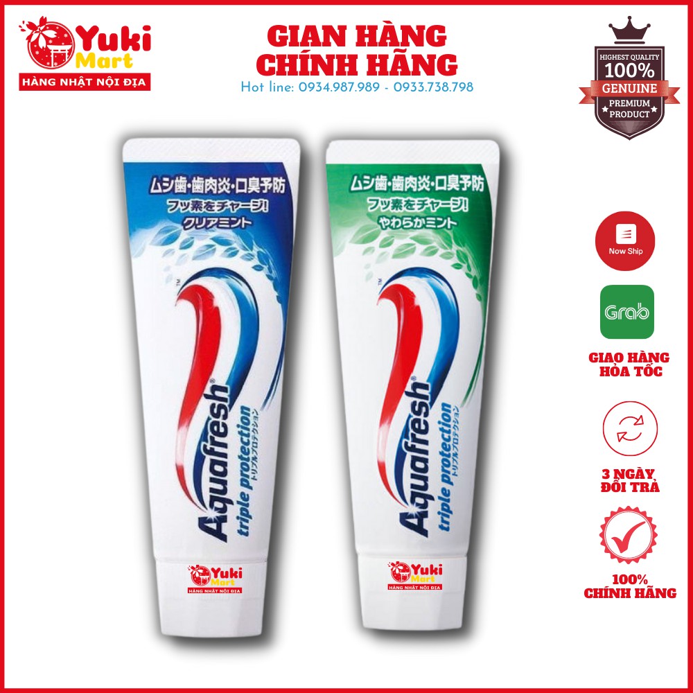 Kem đánh răng Aquafresh Triple Protection 140g hàng nội địa Nhât Bản