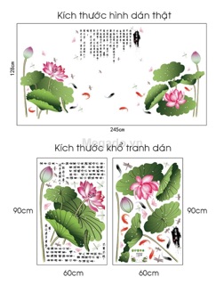 Decal dán tường hoa sen đẹp sắc nét