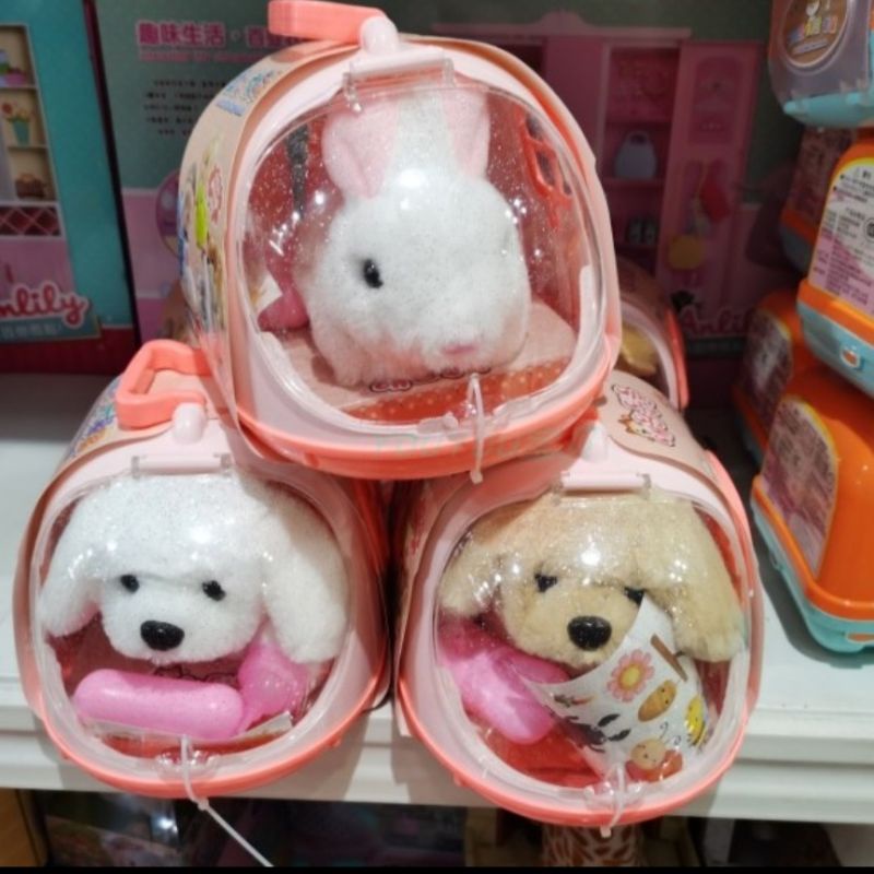 ĐỒ CHƠI NHÀ (LỒNG) KÈM THÚ CƯNG NHỒI BÔNG BIẾT ĐI, VẪY ĐUÔI LOẠI ĐẸP, CÓ CÚN, THỎ,HEO...NHIỀU MẦU ĐỂ LỰA Ạ