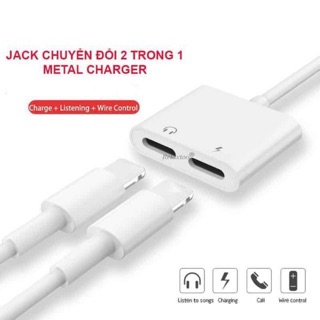 Cáp chuyển đổi vừa sạc vừa nghe nhạc cho iphone , có mic