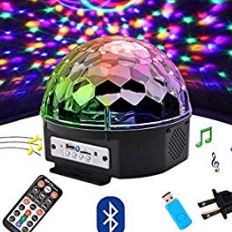 Đèn LED 7 màu sân khấu xoay remote điều khiển, Đèn LED vũ trường, bar nháy theo nhạc Cao Cấp