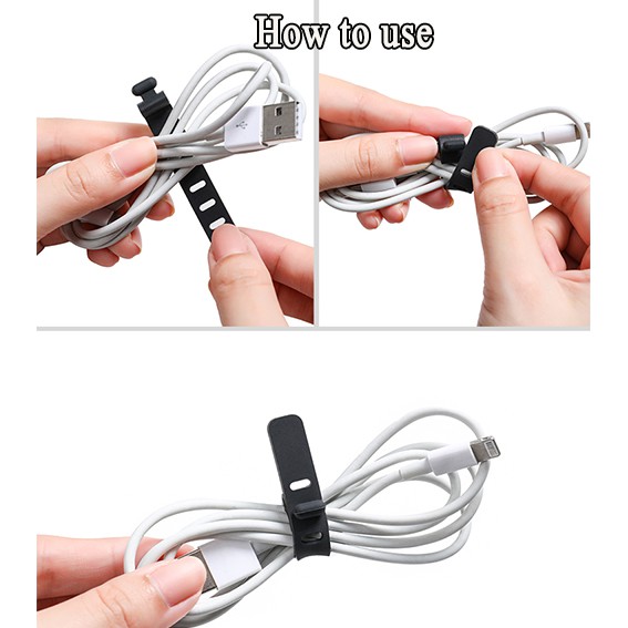 FEELING Set 5 Dụng Cụ Quấn Dây Cáp / Điện Thoại Bằng Silicon Siêu Mỏng Đa Năng