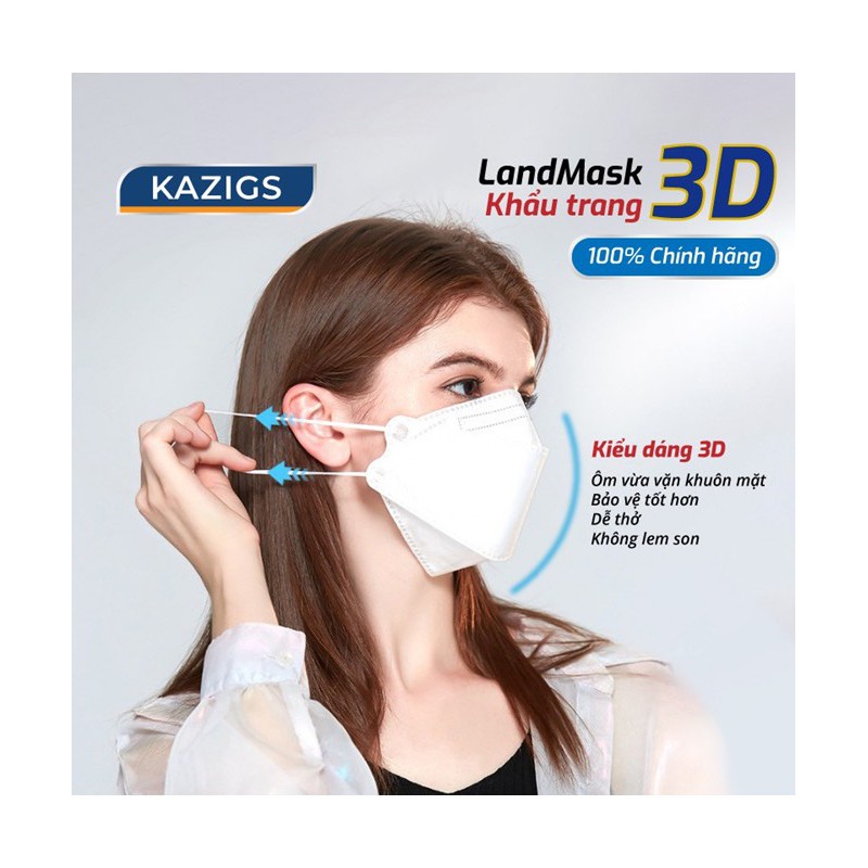 Khẩu trang y tế kháng khuẩn 3D LAND MASK đủ màu, người lớn trẻ em NPP Shoptido | BigBuy360 - bigbuy360.vn