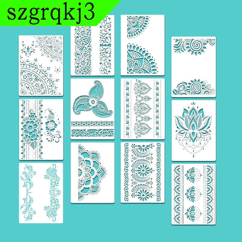 Khuôn vẽ hoa mandala cỡ lớn có thể tái sử dụng trang trí DIY