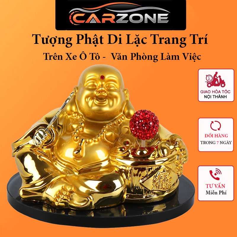Tượng Phật Di Lặc Để Ô Tô Năng Lượng Mặt Trời - TẶNG KÈM Đế Chống Trượt + Nước Hoa CARZONE.TOP