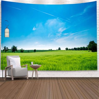 [Chính Hãng * hd] Thảm Treo Tường Trang Trí Nhà Cửa Hình Bầu Trời Xanh Trắng Bắc Âu