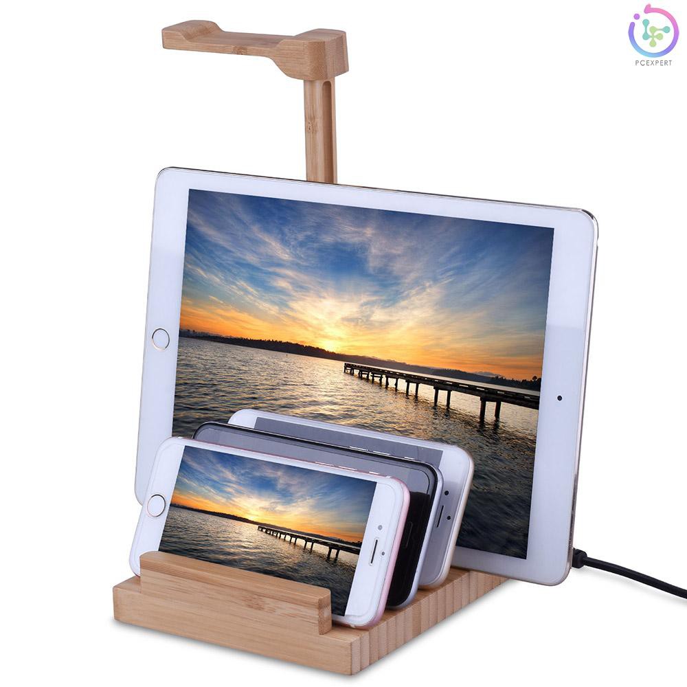 PCER♥Wooden Headphone Stand Universal Charging Earphone Hanger Holder