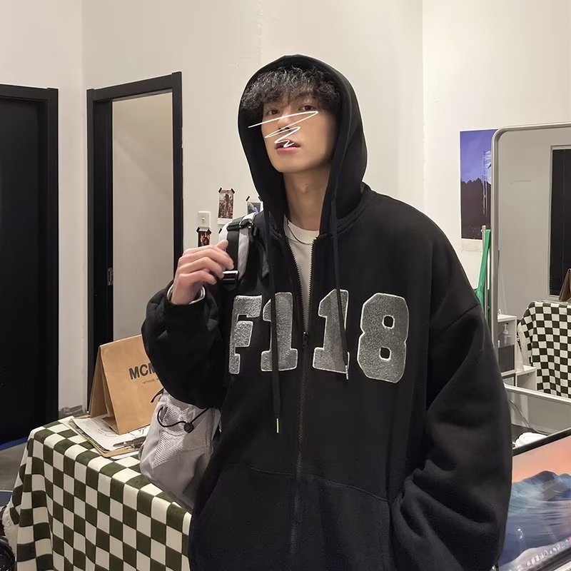 Áo Khoác Cardigan Có Mũ Trùm Dài Tay Thời Trang Mùa Thu Giản Dị Dành Cho Nam