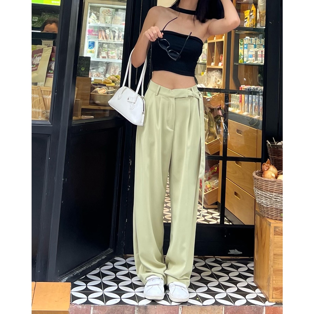 Quần vải thắt nơ dây to