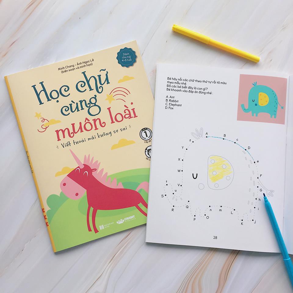 Sách - Combo Vui Học Viết Chữ  +  Học Chữ Cùng Muôn Loài - Vở tập viết cho bé vào lớp 1 - Crabit Kidbooks