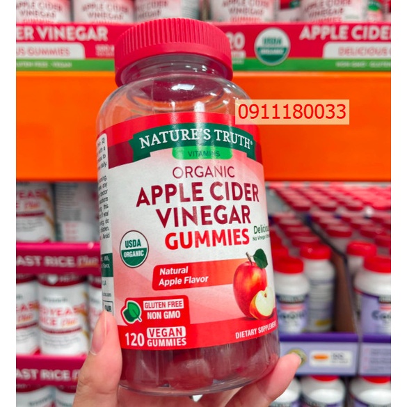 Kẹo dẻo giấm táo Apple Cinder Vinegar của Mỹ- Giúp giảm cân, đẹp da, detox