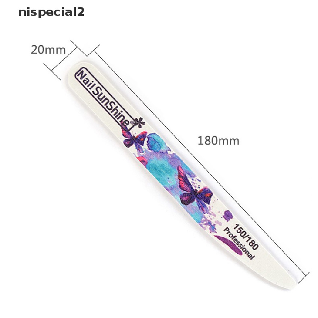 [nispecial2] 4Pcs/Lot Wooden Nail Files Butterfly Printed Strong Sandpaper White Wood Files [new]