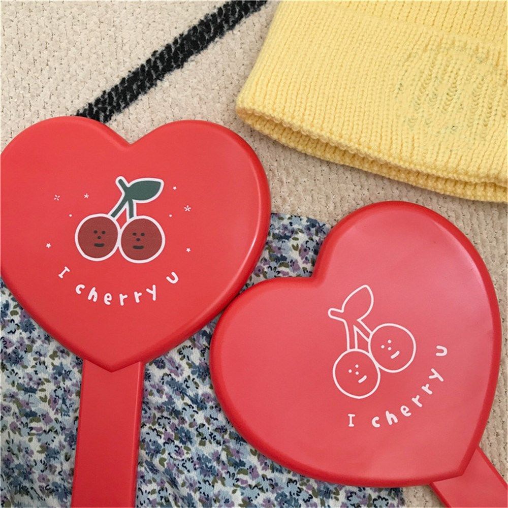 [Hàng mới về] Gương trang điểm cầm tay hình trái tim dễ thương có tay cầm cho nữ