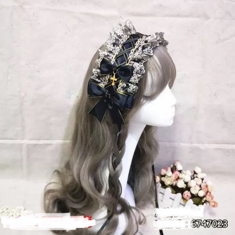 YASLC0144-Choker, headband cài đầu lolita chữ thập