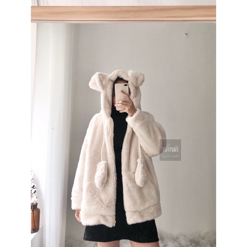 KHOÁC LÔNG MŨ TAI THỎ Tai cử động | BigBuy360 - bigbuy360.vn