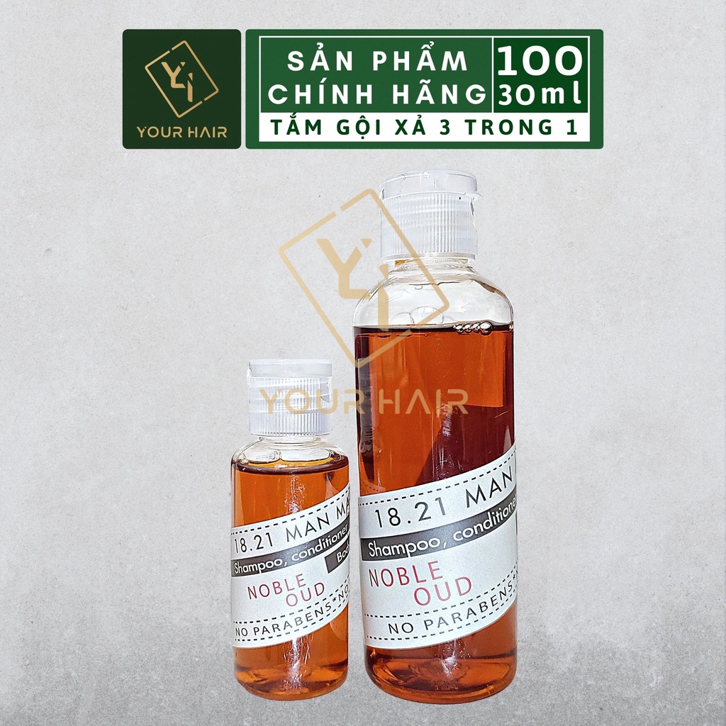 [Mẫu thử] 18.21 Man Made Wash 30ml &amp; 100ml | Sữa TẮM GỘI XẢ 3 trong 1 | Mùi hương